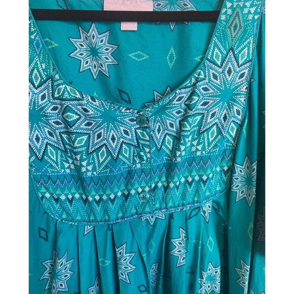 ONLY NECESSITIES Bib Front Patio Lounger House Dress Pockets Plus 26/28 Maxi - Picture 3 of 5